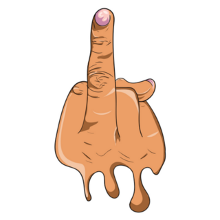 Middle Finger Melting Sticker