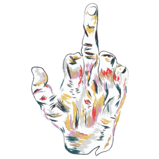 Middle Finger Minimalist Art Sticker