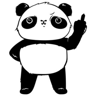 Middle Finger Panda Bear Sticker