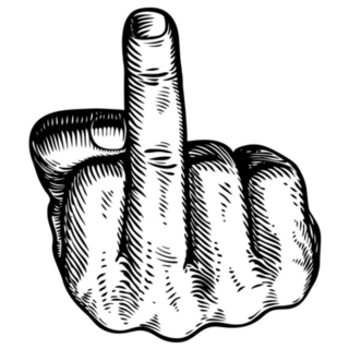 Middle Finger Sketch Sticker