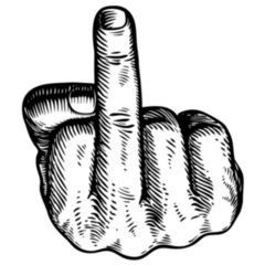 Middle Finger Sketch Sticker