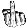 Middle Finger Sketch Sticker