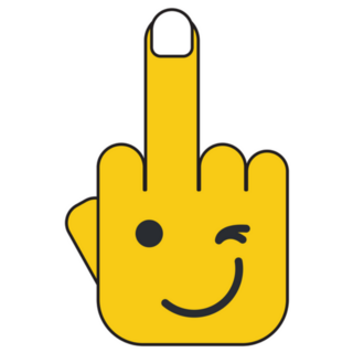 Middle Finger Smiley Emoji Illustration Sticker