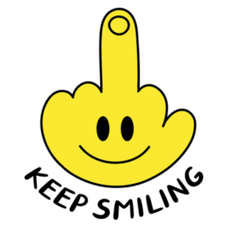 Middle Finger Smiley Face Keep Smiling Sticker