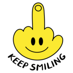 Middle Finger Smiley Face Keep Smiling Sticker