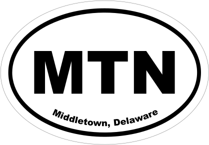 Middletown, Delaware Oval Stickers