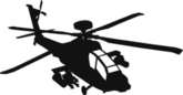 Military Helicopter Silhouette Sticker