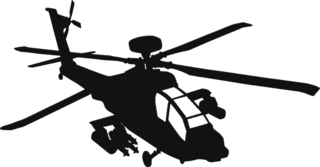 Military Helicopter Silhouette Sticker