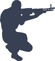 Military Man Crouching Sticker