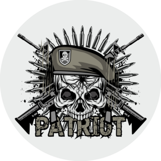 Military Patriot Coat Of Arms With Skull Sticker