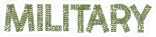 Military Text Made Of Tank Tracks Sticker