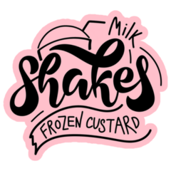 Milk Shakes Frozen Custard Logo Sticker