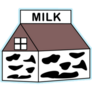 Milk Shop Logo Farmer Sticker
