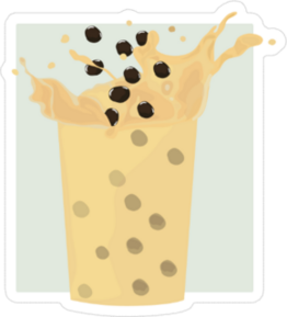 Milk Splash Boba Sticker