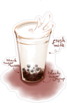 Milk Tea Fruity Tea Sticker