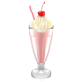 Milkshake With Whipped Cream And Cherry Sticker