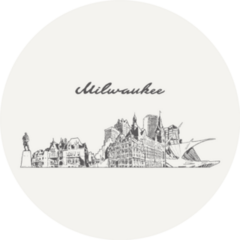 Milwaukee Skyline, Wisconsin Usa, Hand Drawn Sketch Sticker