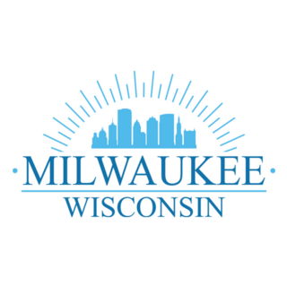 Milwaukee Wisconsin Blue Banner Lettering Sticker