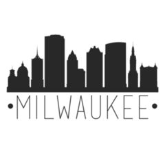 Milwaukee Wisconsin City Skyline Lettering Silhouette Sticker