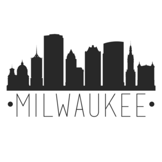 Milwaukee Wisconsin City Skyline Lettering Silhouette Sticker