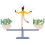 Mind Body Balance Illustration Sticker