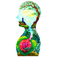 Mind Spiritual Human Head Mental Health Watercolor Sticker