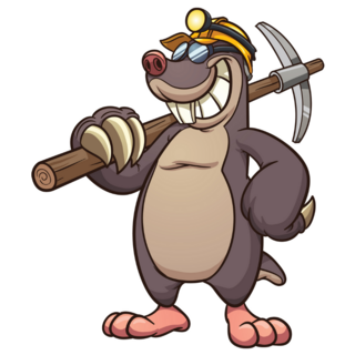 Miner Mole Axe Sticker
