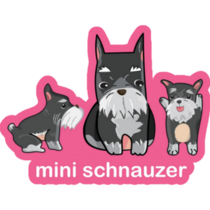 Mini Schnauzer Pink Sticker