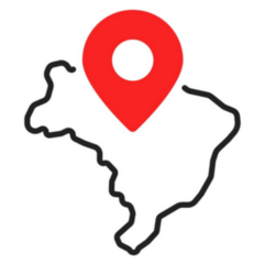 Minimal Brazil Map Icon Sticker