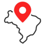 Minimal Brazil Map Icon Sticker