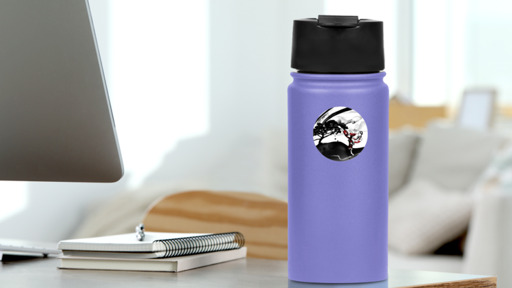 Minimal Cards With Karate And Ink Sticker on a Water Bottle (New) example