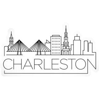 Minimal Charleston, South Carolina City Skyline Sticker