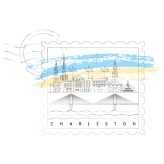 Minimal Charleston, South Carolina Skyline Sticker
