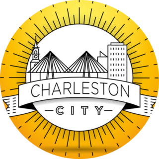 Minimal Charleston, South Carolina With Typographic Design Sticker