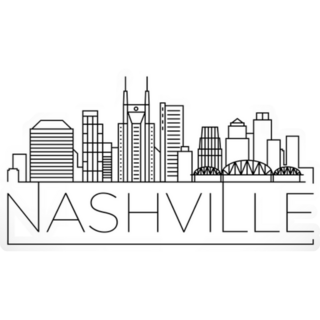 Minimal Nashville, Tennessee  With Typographic Design Sticker