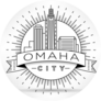Minimal Omaha Nebraska Linear City Skyline Typography Sticker