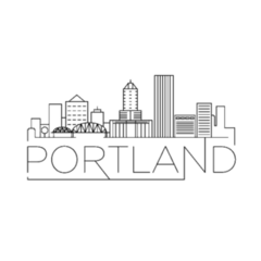 Minimal Portland Oregon Linear City Skyline Sticker