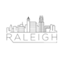 Minimal Raleigh Linear City Skyline Sticker