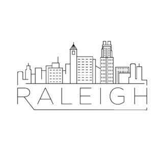 Minimal Raleigh Linear City Skyline Sticker