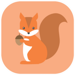 Minimalist Colorful Squirrel On An Orange Background Sticker