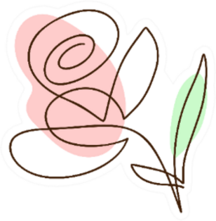 Minimalist Contour Drawing Tulip Sticker