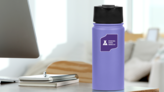 Minimalist Overdose Awareness Day Purple Banner Sticker on a Water Bottle (New) example