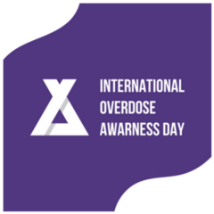 Minimalist Overdose Awareness Day Purple Banner Sticker