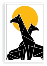 Minimalist Paint Giraffe With Sun Sticker