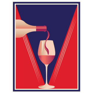 Minimalist Style Poster With Glass Of Wine Sticker