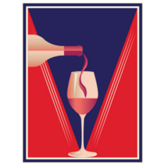 Minimalist Style Poster With Glass Of Wine Sticker