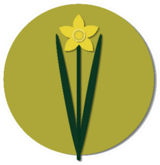 Minimalistic Image Of A Daffodil On A Yellow Sticker