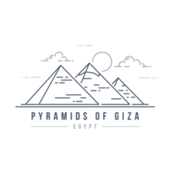 Minimalistic Line-art The Great Pyramids In Giza, Egypt Sticker