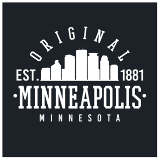 Minneapolis Minnesota Skyline College Style Sticker
