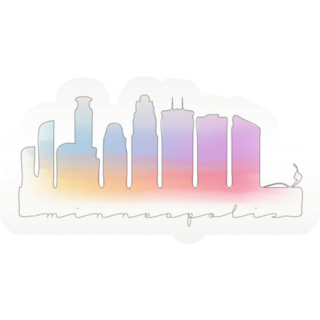 Minneapolis Rainbow Watercolor Sticker